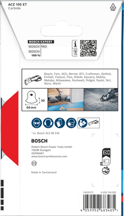 Bosch EXPERT ACZ 105 ET universaalne segmentsaeleht, kõvakattega, 80 mm lõigete jaoks.